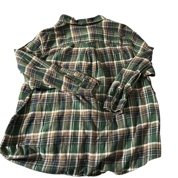 King Size 4XL Green Button Down Flannel - Picture 2 of 5